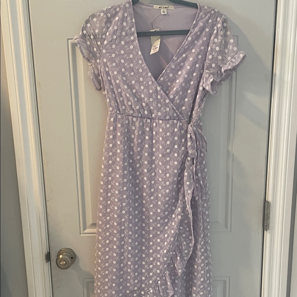 Miami Lilac Polka Dot Midi Dress